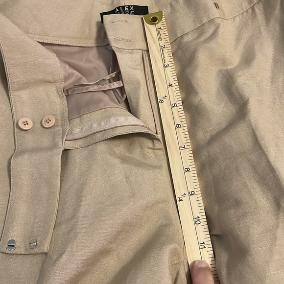 Alex Marie women’s Linen  blend Tan trouser size 12 long beltless fully lined - Picture 1 of 10
